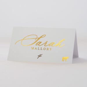Gold Foil Custom Seating Cards - Mixed Font