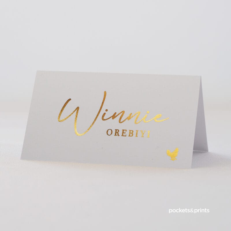 Gold Foil Seating Cards - Script [sc-B01]